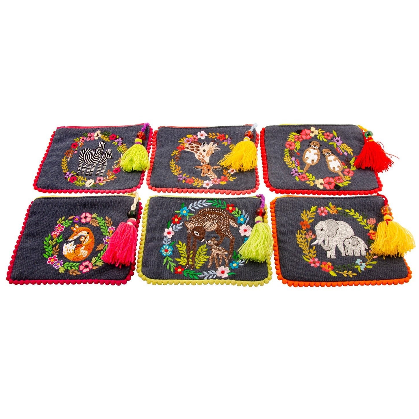 Assorted Embroidered Animal Zip Coin Purse - P60 - Uneeka